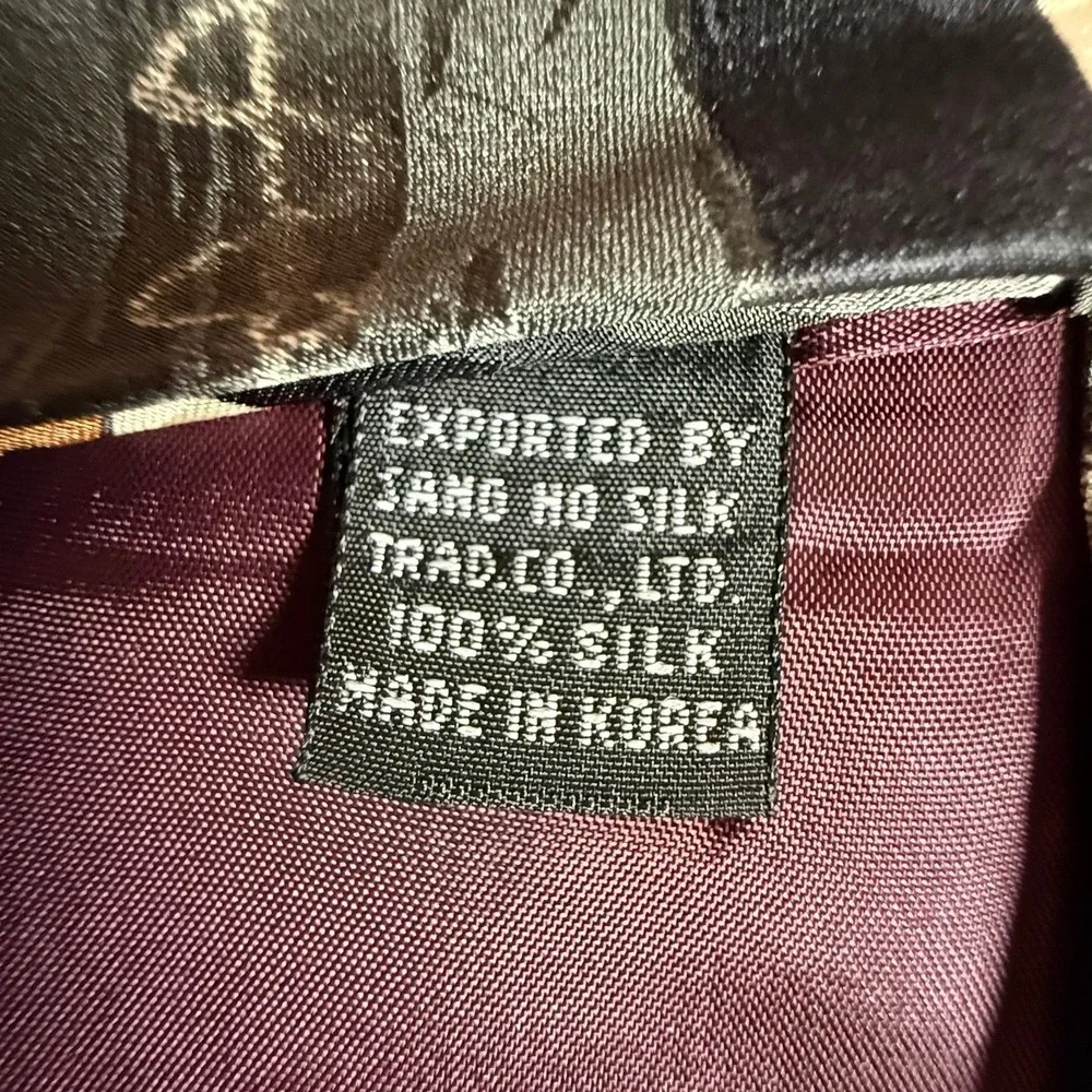 Vintage Daneil & Ellissa 100% Silk Tie Geometric Abstract Brown Black Made Korea